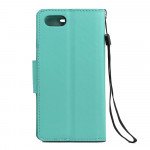 Wholesale iPhone SE (2020) / 8 / 7 Crystal Flip Leather Wallet Case with Strap (Perfume Green)